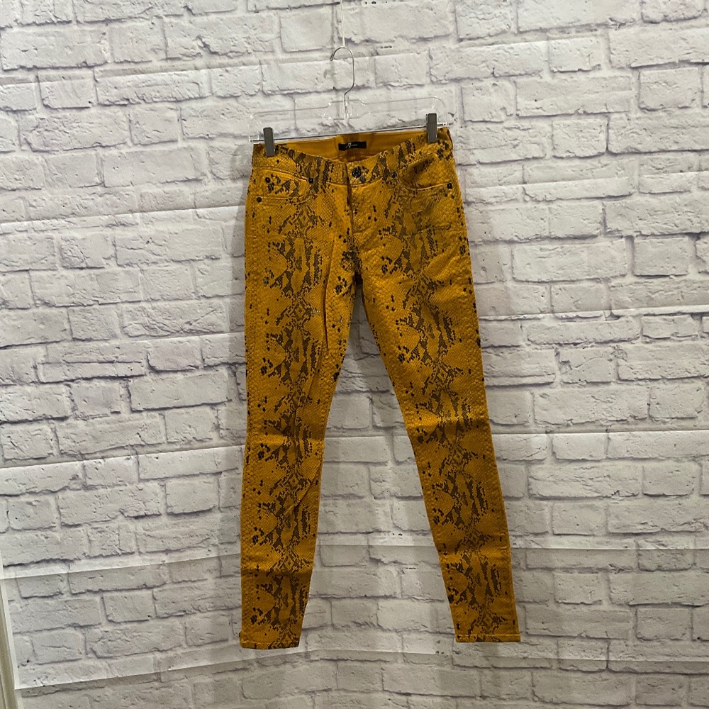 7 for All Mankind Faux Snake print Skinny Sz 28